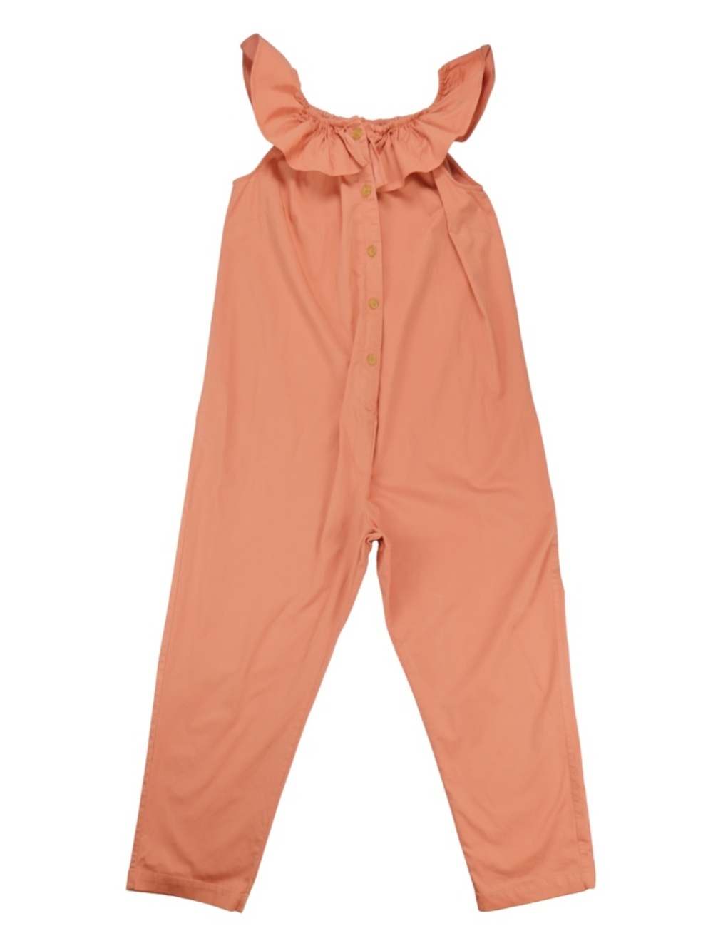 The Nines by Hatch Coral Ruffle Jumpsuit Size M Wide Leg Romper